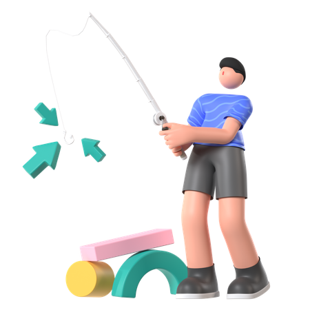 Man Doing Clickbait  3D Icon
