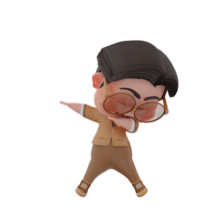 Man Doing Dab  3D Illustration