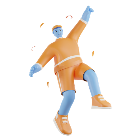 Man Doing dancing  3D Illustration