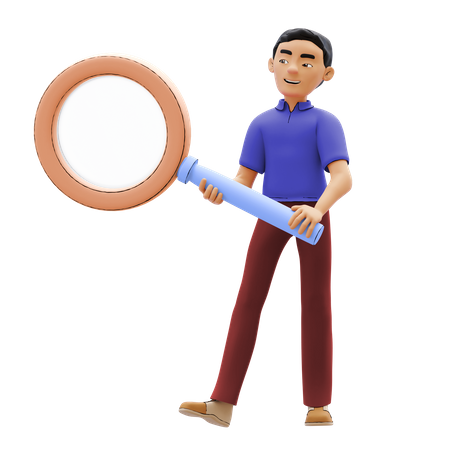 Man doing data analysis  3D Icon