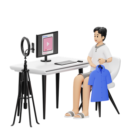 Man Doing Digital Marketing  3D Illustration