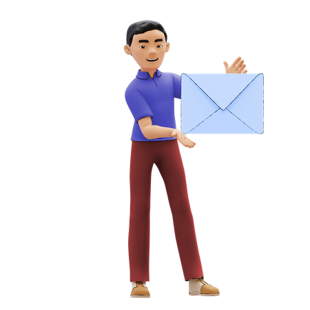 Man doing email Marketing  3D Illustration