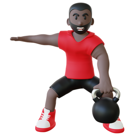Man Doing Exercise  3D Icon