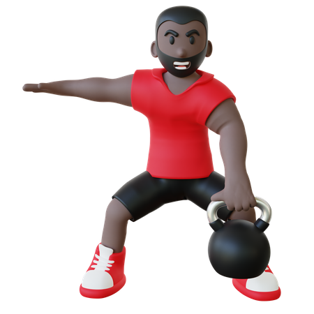 Man Doing Exercise  3D Illustration