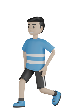 Man Doing Exercise  3D Illustration