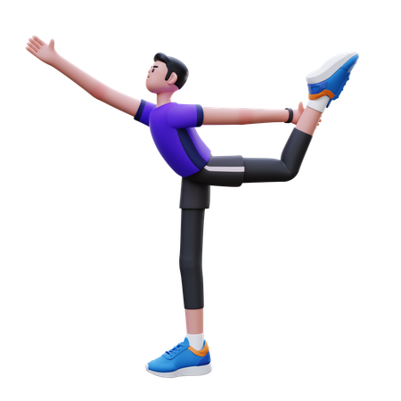 Man Doing Exercise  3D Illustration