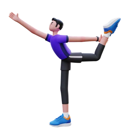 Man Doing Exercise  3D Illustration