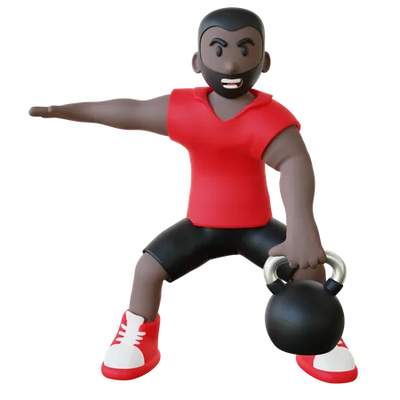 Man Doing Exercise  3D Illustration