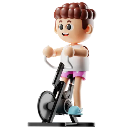 Man Doing Exercise On Treadmill  3D Illustration