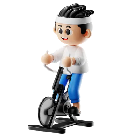Man Doing Exercise On Treadmill  3D Illustration