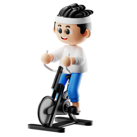 Man Doing Exercise On Treadmill  3D Illustration