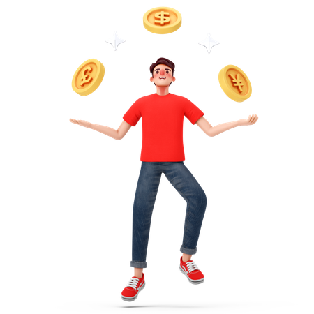 Man doing forex trading  3D Illustration