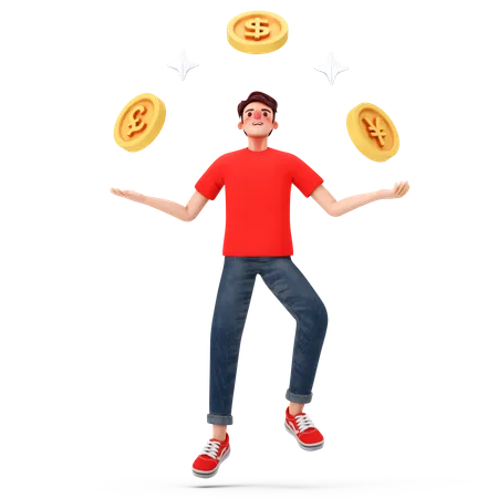 Man doing forex trading  3D Illustration