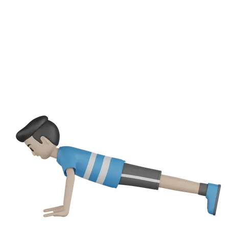 Man Doing Gym Exercise 3D Illustration