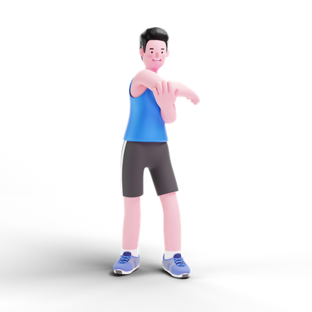 Man Doing Hand Exercise  3D Illustration