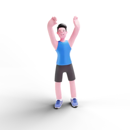 Man Doing Hand Exercise 3D Illustration
