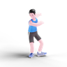 3d workout man logo