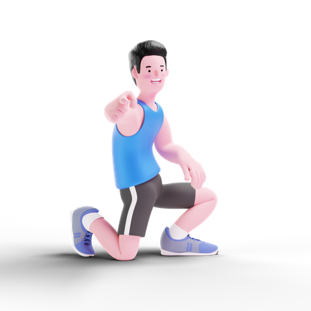 Man Doing Hand Exercise  3D Icon