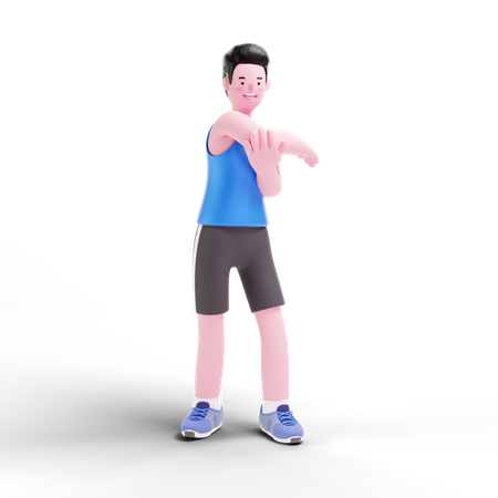 Man Doing Hand Exercise  3D Icon