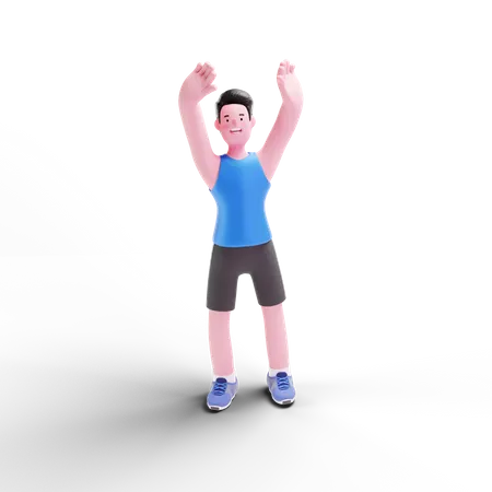 Man Doing Hand Exercise  3D Illustration