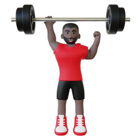 Man Doing Heavy Workout  3D Icon