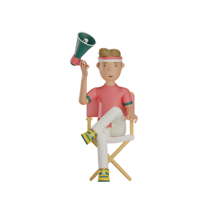 Man Doing Independence Day Promotion  3D Icon