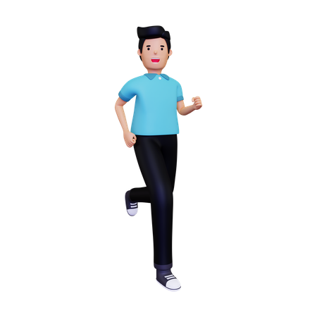 Man doing jogging  3D Illustration