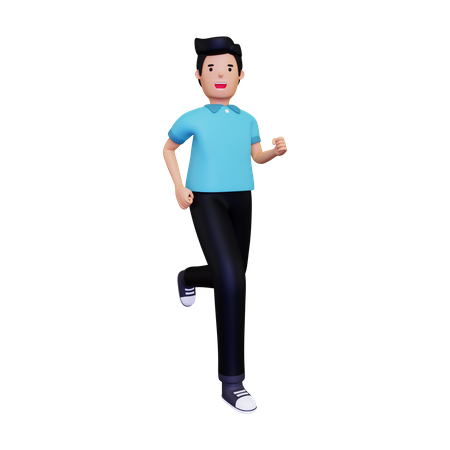 Man doing jogging 3D Illustration