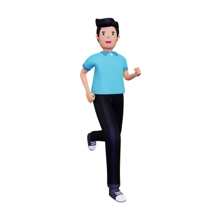 Man doing jogging  3D Illustration