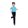 morning running exercise 3d images