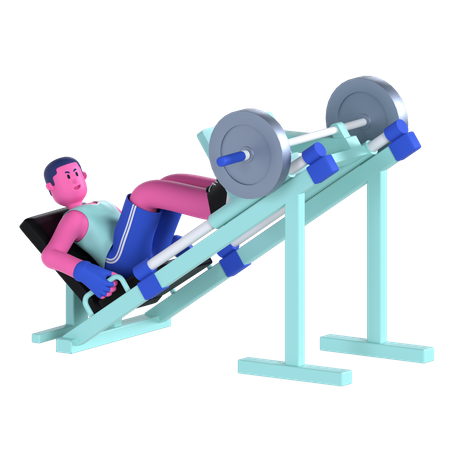 Man Doing Leg press  3D Illustration