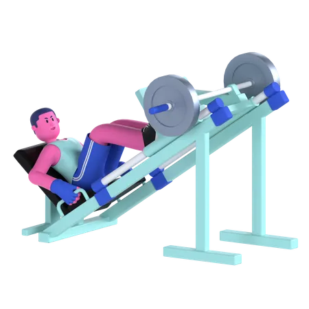 Man Doing Leg press  3D Illustration