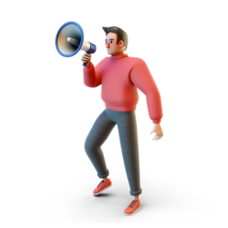 Man doing marketing  3D Illustration