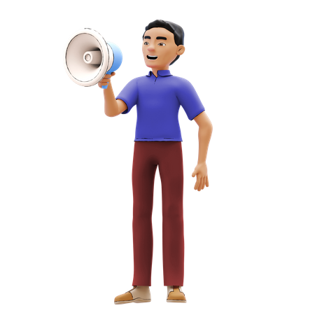 Man doing marketing  3D Illustration