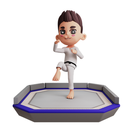 Man Doing Martial Art  3D Icon