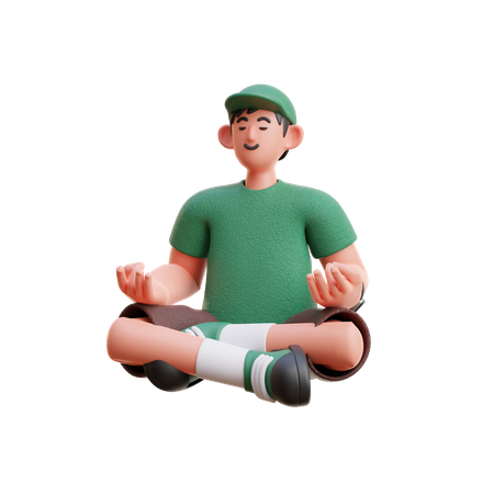 Man doing meditating  3D Illustration