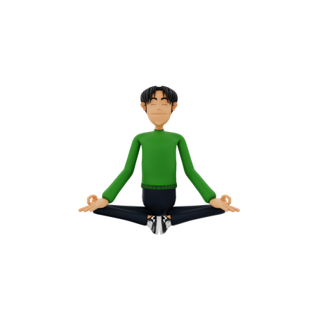 Man Doing Meditation  3D Illustration