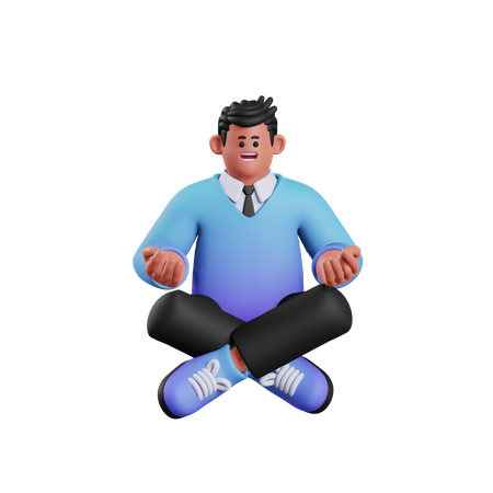 Man Doing Meditation  3D Illustration