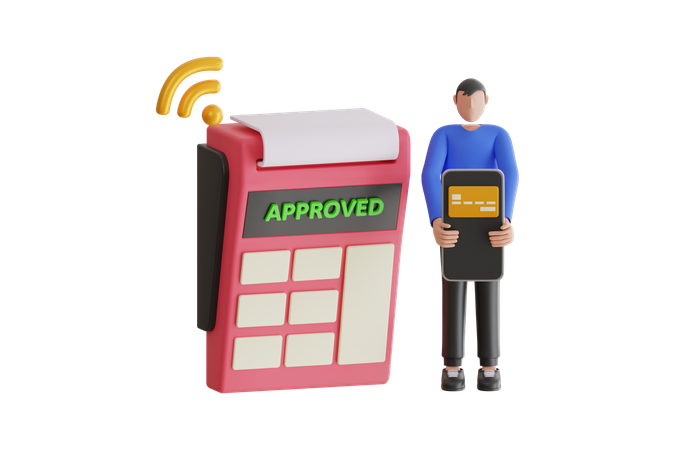 Man doing mobile payment  3D Icon