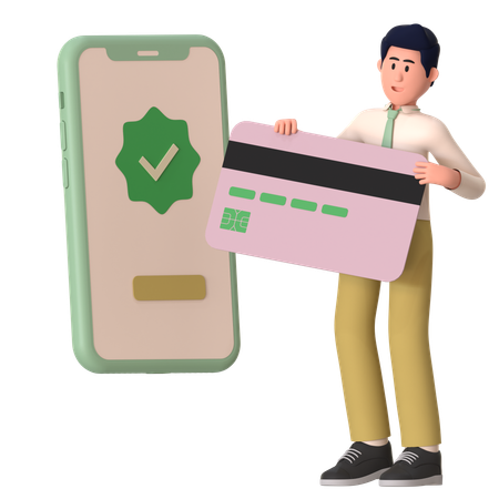 Man Doing Mobile Payment  3D Illustration