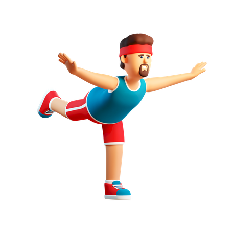 Man doing morning workout  3D Icon