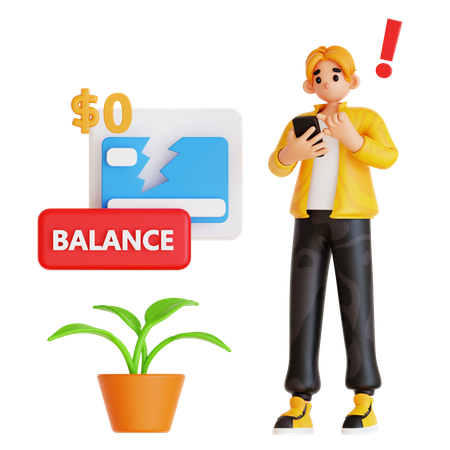 Man Doing Online Payment While Transaction Error  3D Illustration