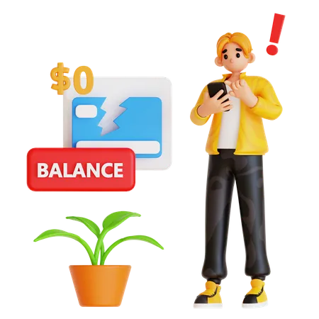 Man Doing Online Payment While Transaction Error  3D Illustration