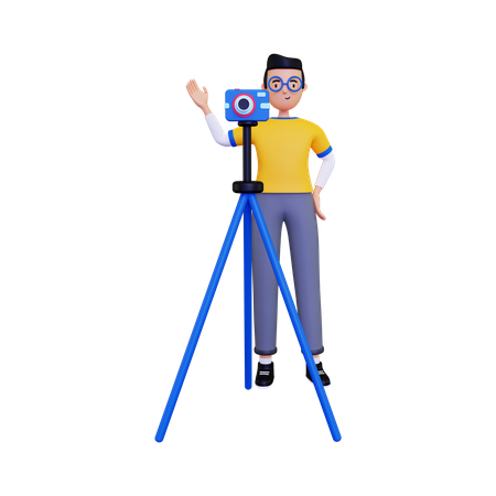 Man doing photoshoot  3D Illustration