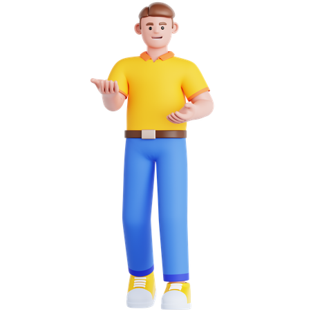 プレゼンテーションをしている男性  3D Illustration