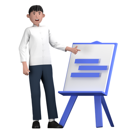 Man Doing Presentation  3D Illustration