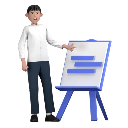 Man Doing Presentation  3D Illustration