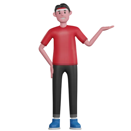 3 D Character Of Indonesia Man Doing Presentation 3D Illustration