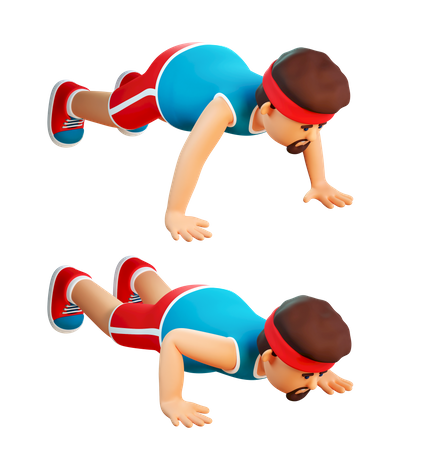 Man doing push ups  3D Icon