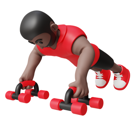 Man Doing Pushup  3D Illustration